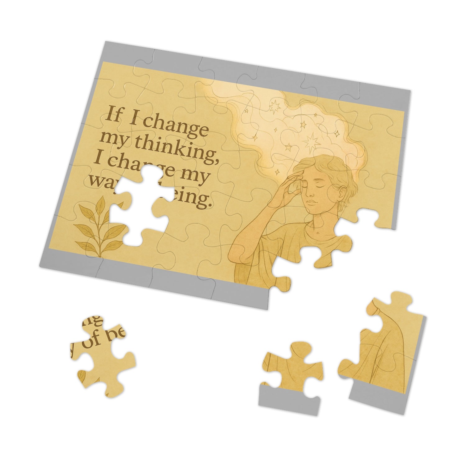 Inspirational If I Change My Thinking Puzzle  - Mindfulness Gift, Relaxation Activity, Artistic Home Decor, Meditation, Family Fun