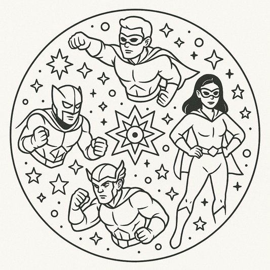 Superpeoples Coloring Mandalas - Free Printables